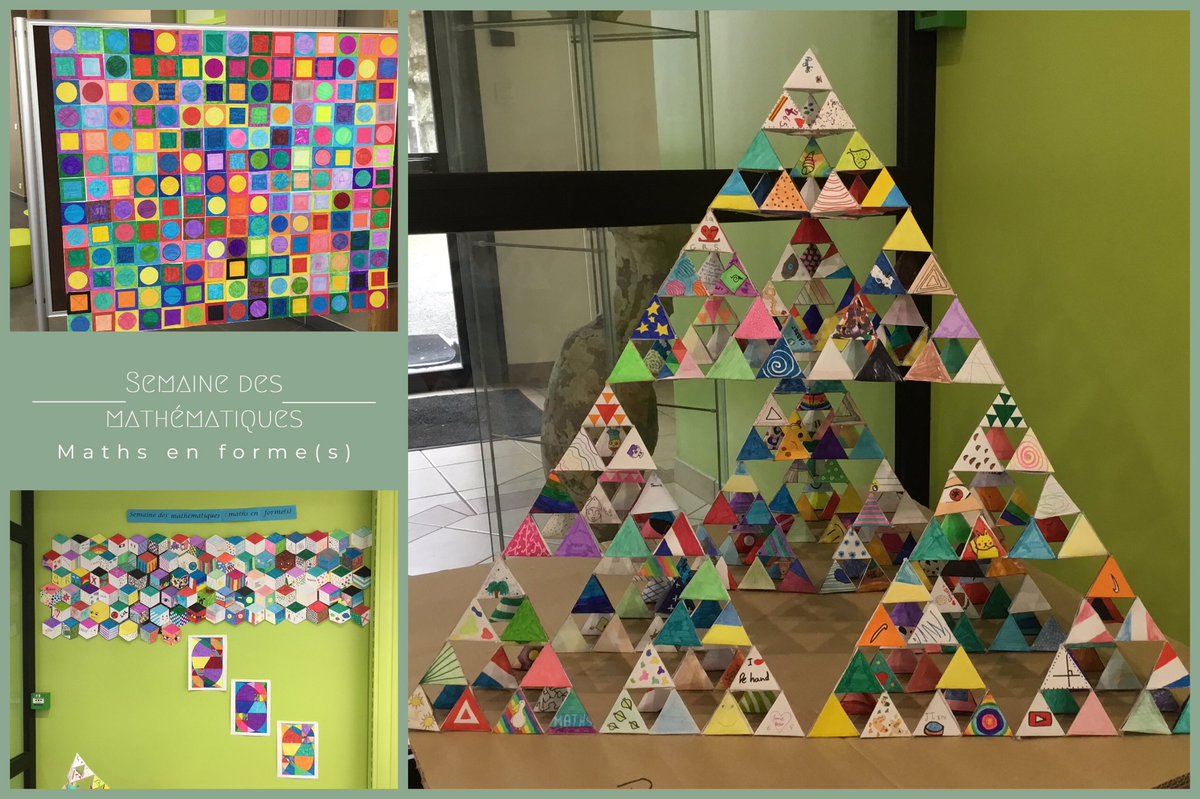 Les élèves de 6e ont fabriqué des tétraèdres pour réaliser un triangle de Sierpinski en 3D. Découverte de l'artiste Vasarely par les élèves de 5C, 5E et 5G. La production finale ne représente qu'un douzième de l'œuvre originale. #SFND #Lesneven