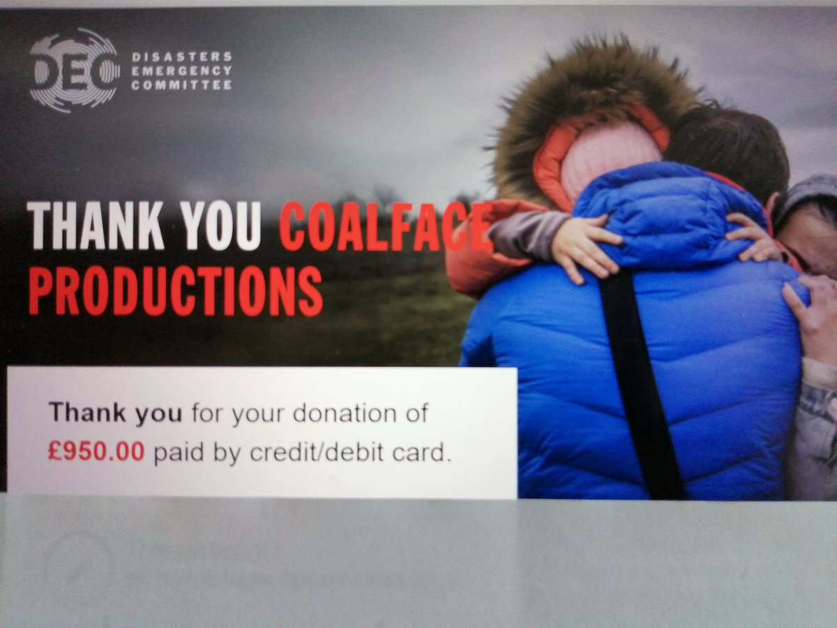 All profits from our recent performance of That's the Spirit donate the DEC.