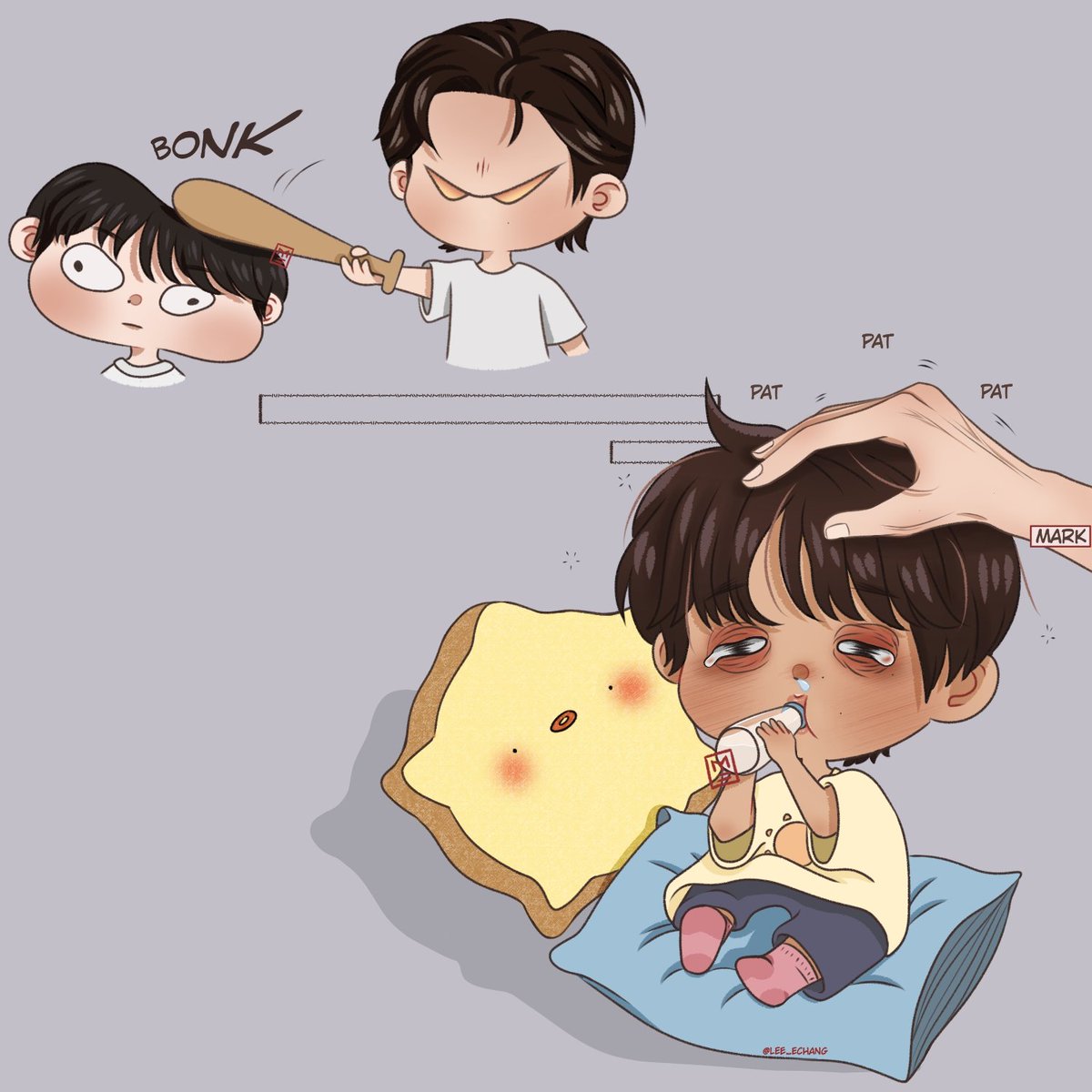 Bear family🐻 (Johnny x haechan)
-------- Johnhyuck fan art --------
                    [bOnK💥]

feat : Kim doyoung &amp; mark lee