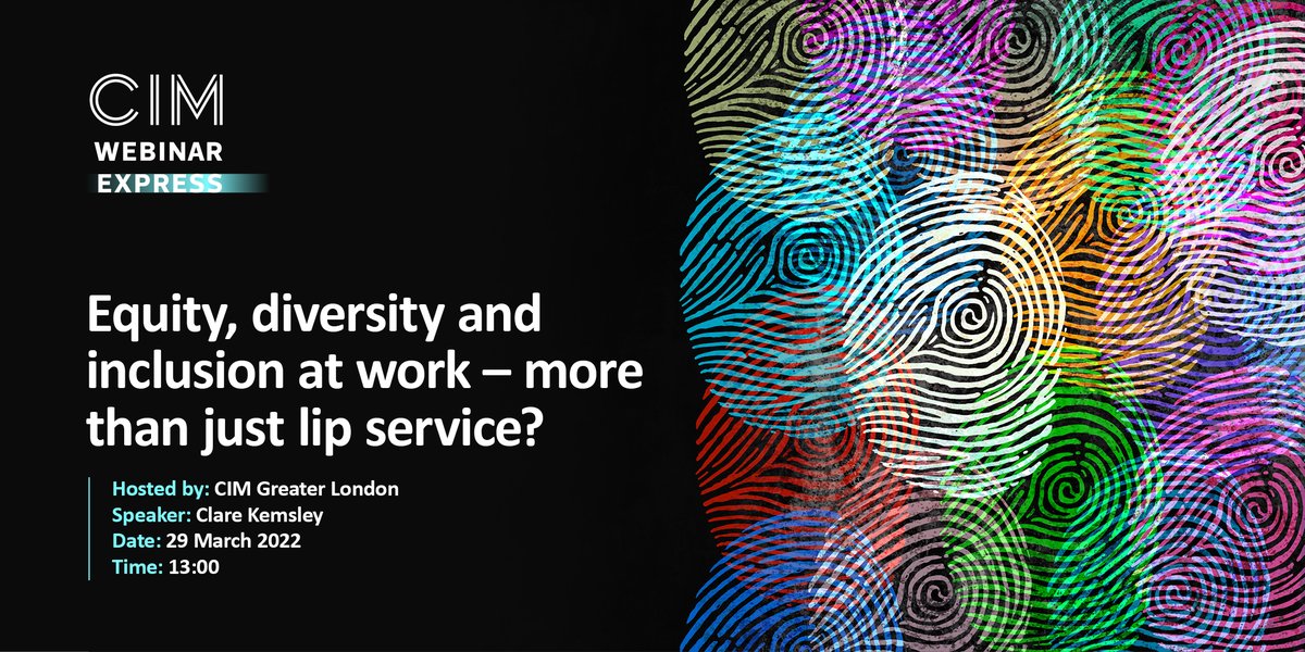 Find out are conversations around equity, diversity and inclusion being translated into meaningful action, and why can it be challenging to translate intentions into actions. Sign up now: bit.ly/3sYkEEa 
#MarketingWebinar #Diversity