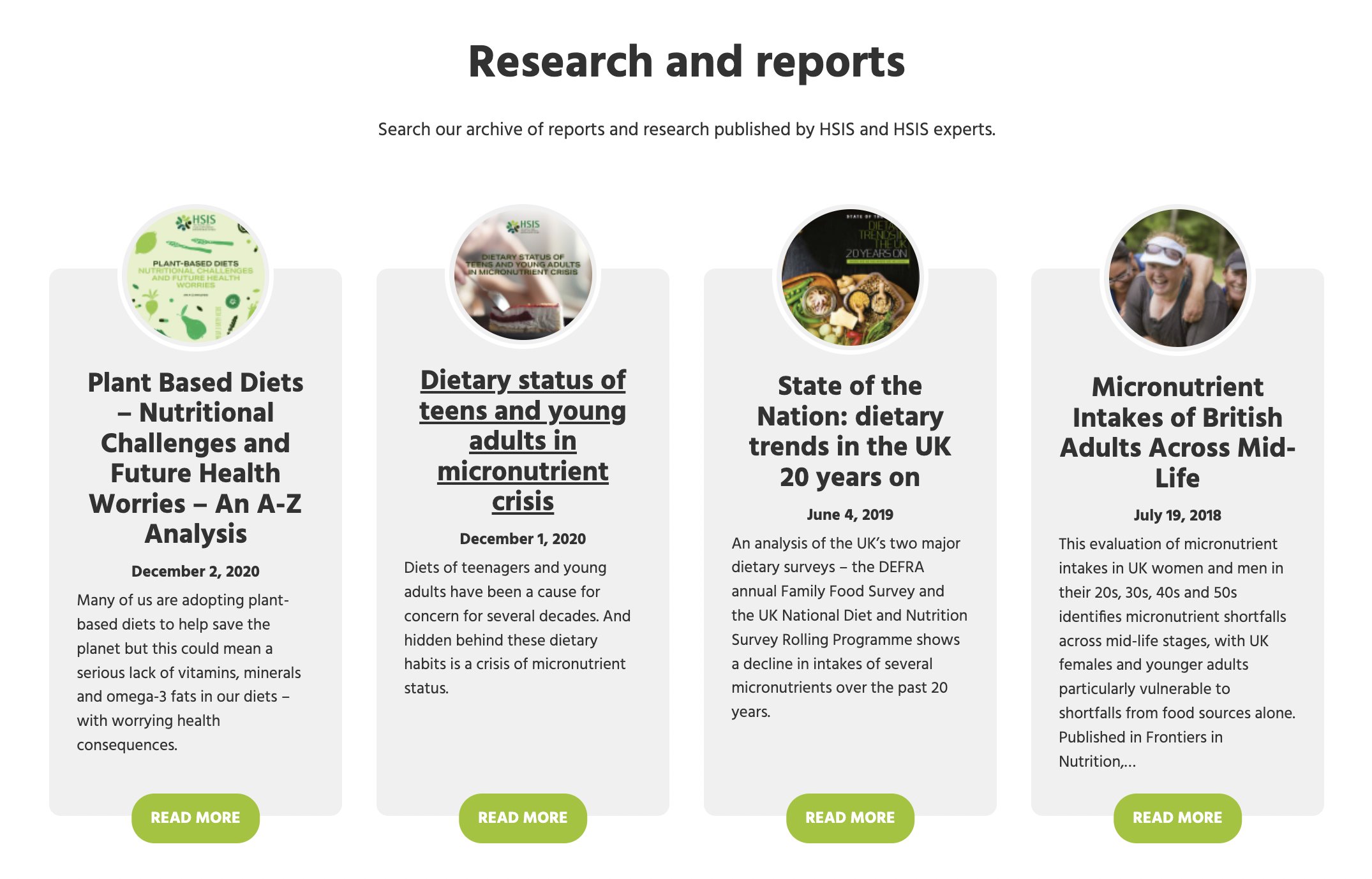 HSIS on X: We have published several reports which look at diet