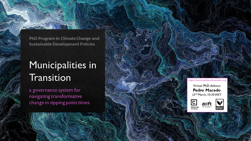 Online event, 23rd March, 11.30CET
Pedro has been the action researcher for MiT since it’s beginning, we are now lucky enough to be able to be part of his thesis presentation and you are invited to join here: videoconf-colibri.zoom.us/j/83025109497
<a href="/transitiontowns/">Transition Network</a> <a href="/TransitionUS/">Transition US</a> <a href="/CfF_Communities/">Communities for Future</a>