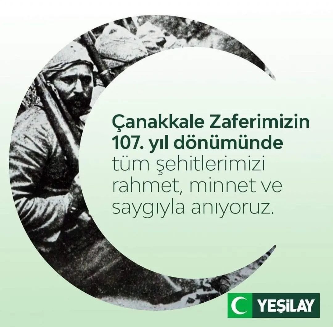 Kim bu cennet vatanın uğruna olmaz ki feda?
Şüheda fışkıracak, toprağı sıksan şüheda. 
Şehitlerimizi saygı ve minnetle anıyoruz.
<a href="/1920yesilay/">Yeşilay</a> 
<a href="/gencyesilayci/">Genç Yeşilay</a> 
<a href="/antalyayesilay/">yeşilay antalya</a> 
#18martcanakkalezaferi 
#18MartŞehitleriAnmaGünü