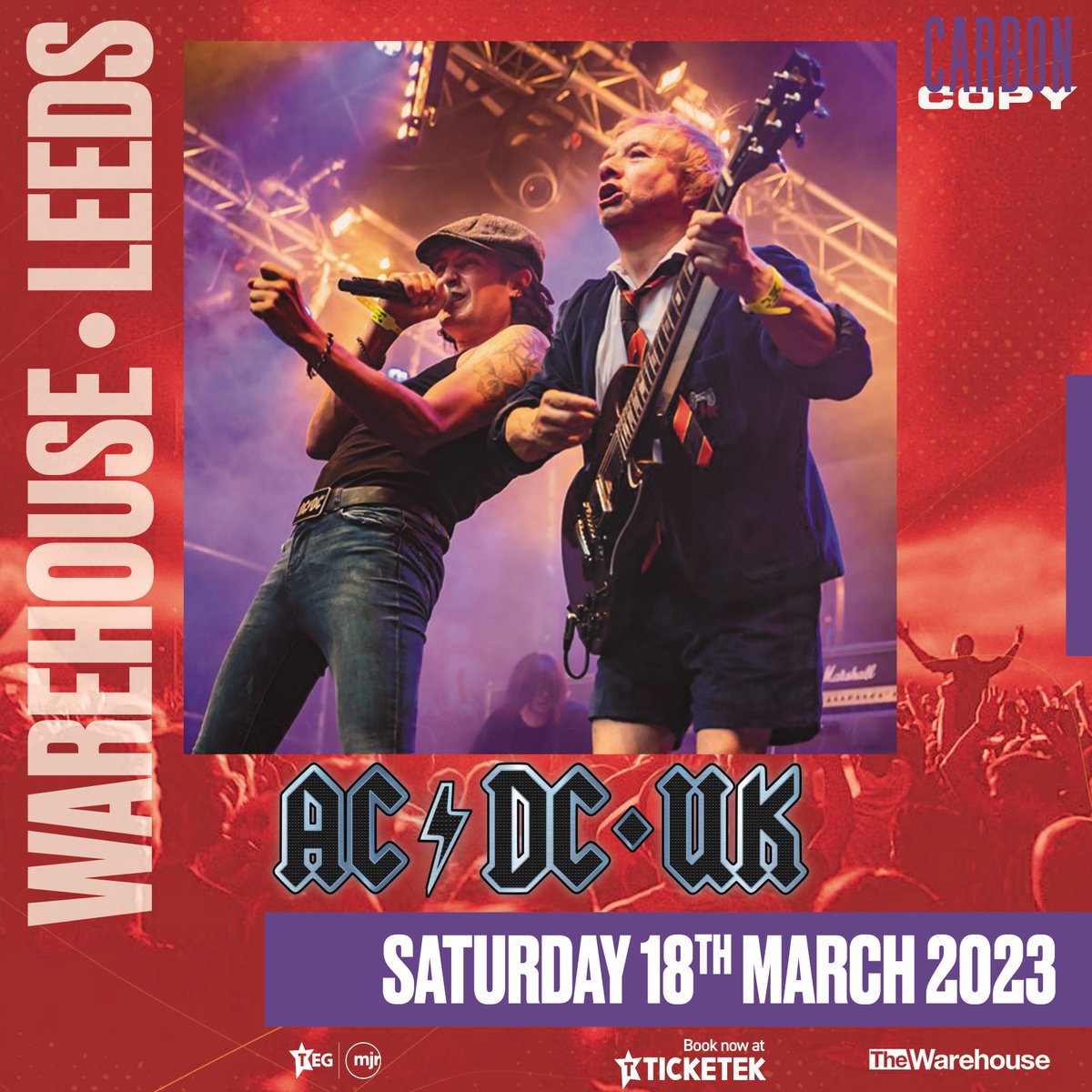 JUST ANNOUNCED | One of Europe’s most electrifying tributes to @acdc are going to be exhilarating audiences throughout the UK and Europe in 2022 - AC/DC UK come to Warehouse on Saturday 18th March 2023!⠀ ⠀ Tickets go on sale Monday 21/3 at 10am - Don't miss this chance!