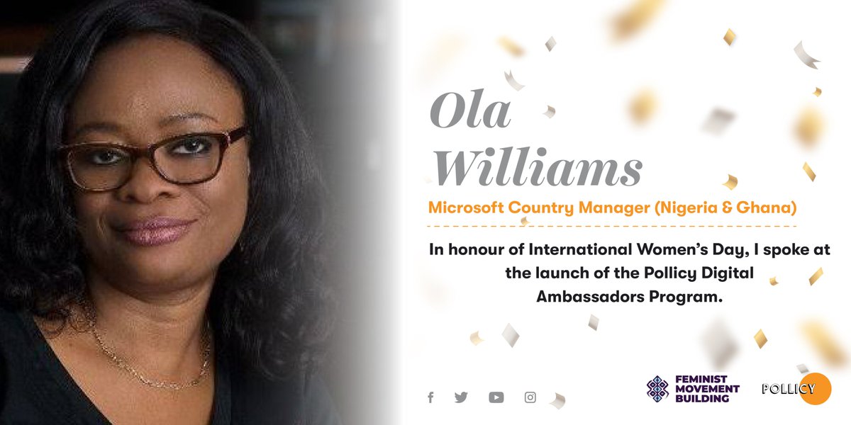 PollicyOrg's tweet photo. The Pollicy Team thanks Ola Williams (@olatomiwaw, Country Manager @MicrosoftAfrica) for joining in as we launched the Pollicy digital ambassador program.
https://t.co/JFlMdD9bgM
#PollicyAt5 #PollicyDAP #BreakTheBias https://t.co/kPEHQn76SP