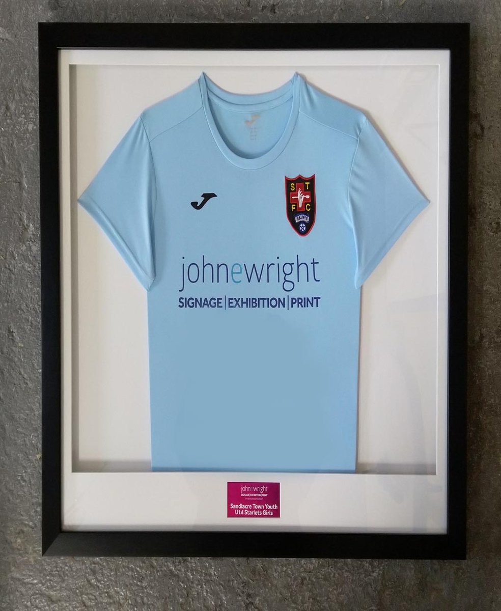CF_Framing's tweet photo. This is the latest of one of many #sports #shirts we've #framed over the years. This one is a child's shirt for a local charity event sponsored by our friends at @johnewrights who we are always more than happy to help out #pictureframing #sportsmemorabilia #sportsshirt https://t.co/AKntcL1DhF