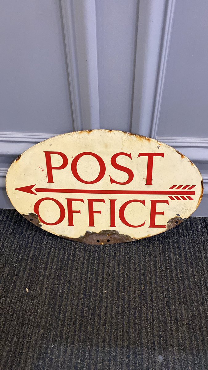Double sided enamel post office sign #freshstock #enamelsigns #postoffice #postofficesign #astraantiquescentre #hemswell #lincolnshire