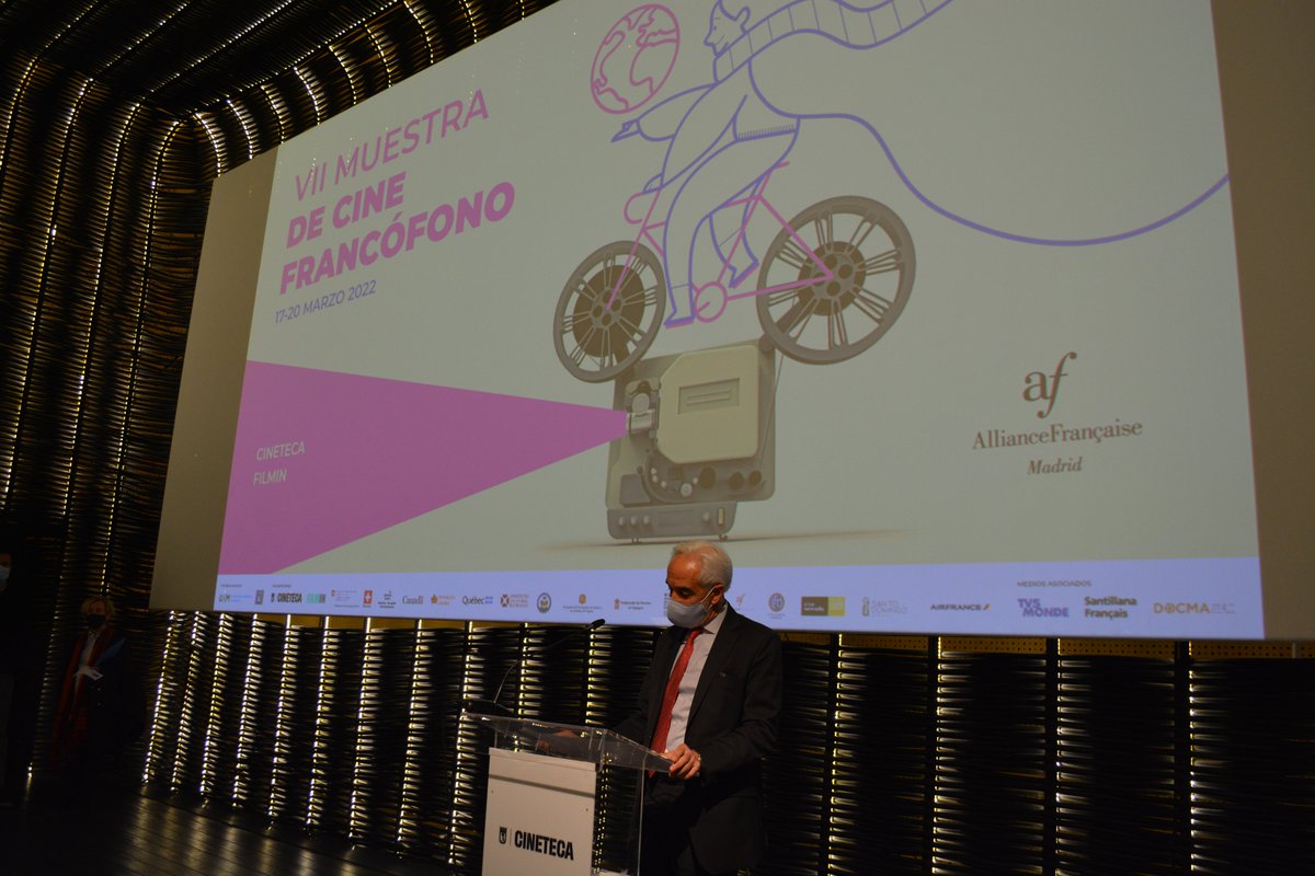 AllianceMadrid's tweet photo. 📢 Anoche abrimos en la @cinetecamadrid la VII edición de la Muestra de Cine Francófono con el apoyo de embajadas, instituciones y la red cultural de la @france_espagne 🇫🇷
#afmadrid #MuestradeCineFrancofono #cinefrancofono #festivaldecine #pelis #cineteca #suiza https://t.co/0loglNmqlY