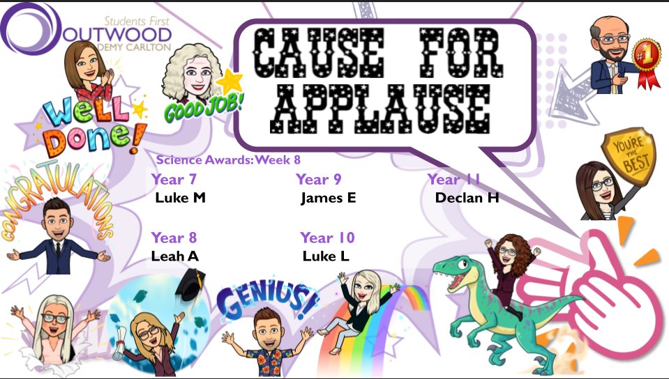 OACarlton's tweet photo. Science Cause for Applause! Well done to all the students who have been selected for their incredible effort in science #causeforapplause #praise @OACarlton https://t.co/vDOCxN7zbP