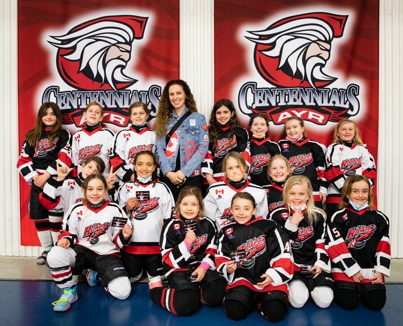 GIRL PoWER 👊🏻
Thanks to Olympian Mandy Bujold for being our very special guest last evening at the <a href="/AyrCentennials/">Ayr Centennials</a> game 

@GOJHL <a href="/AyrCentennials/">Ayr Centennials</a> <a href="/AyrRocketsGH/">Ayr Rockets Girls Hockey</a> <a href="/jennycharron17/">Jenn Charron</a> <a href="/northdumfries/">Township of North Dumfries</a> <a href="/TheAyrNews/">The Ayr News</a> <a href="/DennisMillward1/">DennisMillward</a> <a href="/KatherinemayPR/">Katherine Bennett</a> <a href="/TaraSlone/">Tara Slone</a> <a href="/amyhodgy/">Amy Hodgson</a>