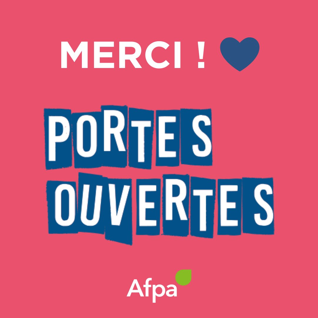 💙 Merci d’avoir participé à nos #PortesOuvertes hier !
Vous étiez plus de 16 500 inscrit·e·s pour rencontrer nos équipes et échanger sur vos projets professionnels. 
Nous vous remercions pour votre confiance !

D'autres questions ? 
💻 afpa.fr
📞 3936