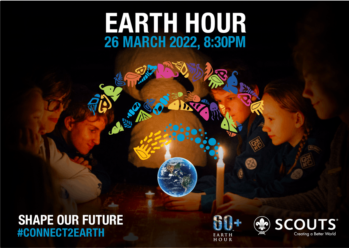 ScoutingEurope's tweet photo. 📣 Earth Hour is coming up soon! 
 
Mark your calendar and get ready to #Connect2Earth with your #Scout group &amp; local community 🌍

🔗 Get inspired &amp; learn more here: https://t.co/bFqrqcbYhi https://t.co/iseU06nYYp