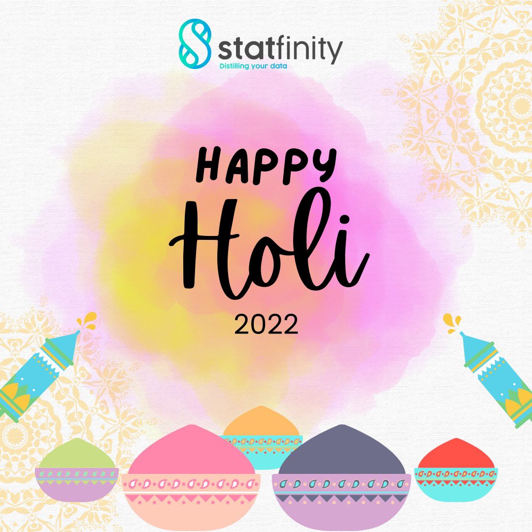 statfinityhq's tweet photo. Team Statfinity Pvt. Ltd. wishes you and your family a very Happy Holi! โจ
May the festival of colors brighten your life with happiness, health and success.
#statfinityindia #statfinitypvtltd #holi #festivalofcolors https://t.co/BzbTA4T2F3