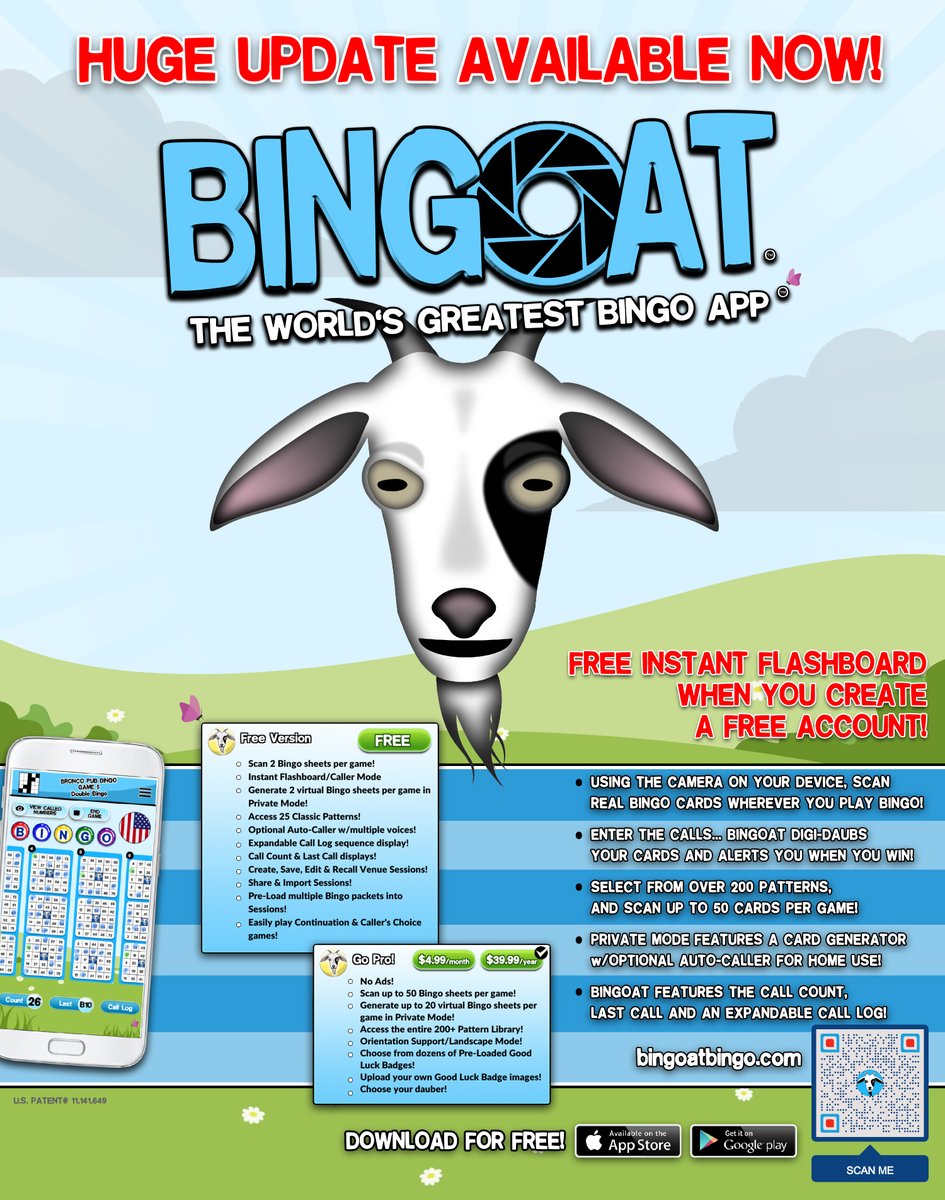 BingoatBingo's tweet image. Bingoat is the World&apos;s Greatest Bingo App!™
Download for FREE from Apple&apos;s App Store or Google Play!
@BingoatBingo 
#CardScanner 
#FlashBoard 
#CardGenerator 
#CallCounter
#FREEBingoApp
#Bingo 
#Bingoat 
#BingoatBingo 
#BarBingo