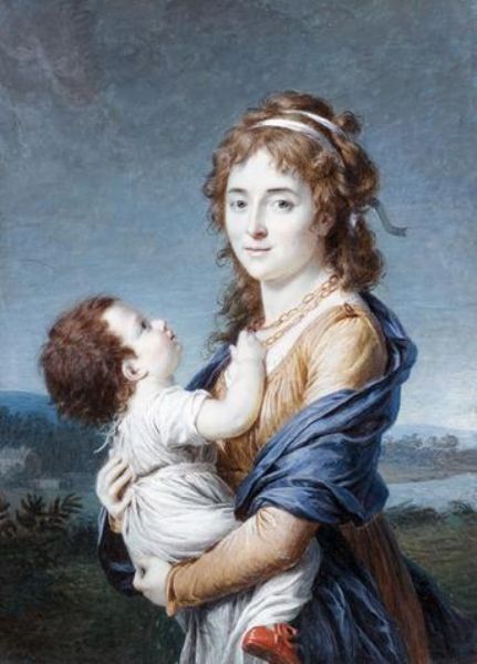 Portrait de la baronne, Dannery tenant son fils Jean Germain Samuel dans ses bras #mariegabriellecapet #neoclassicism