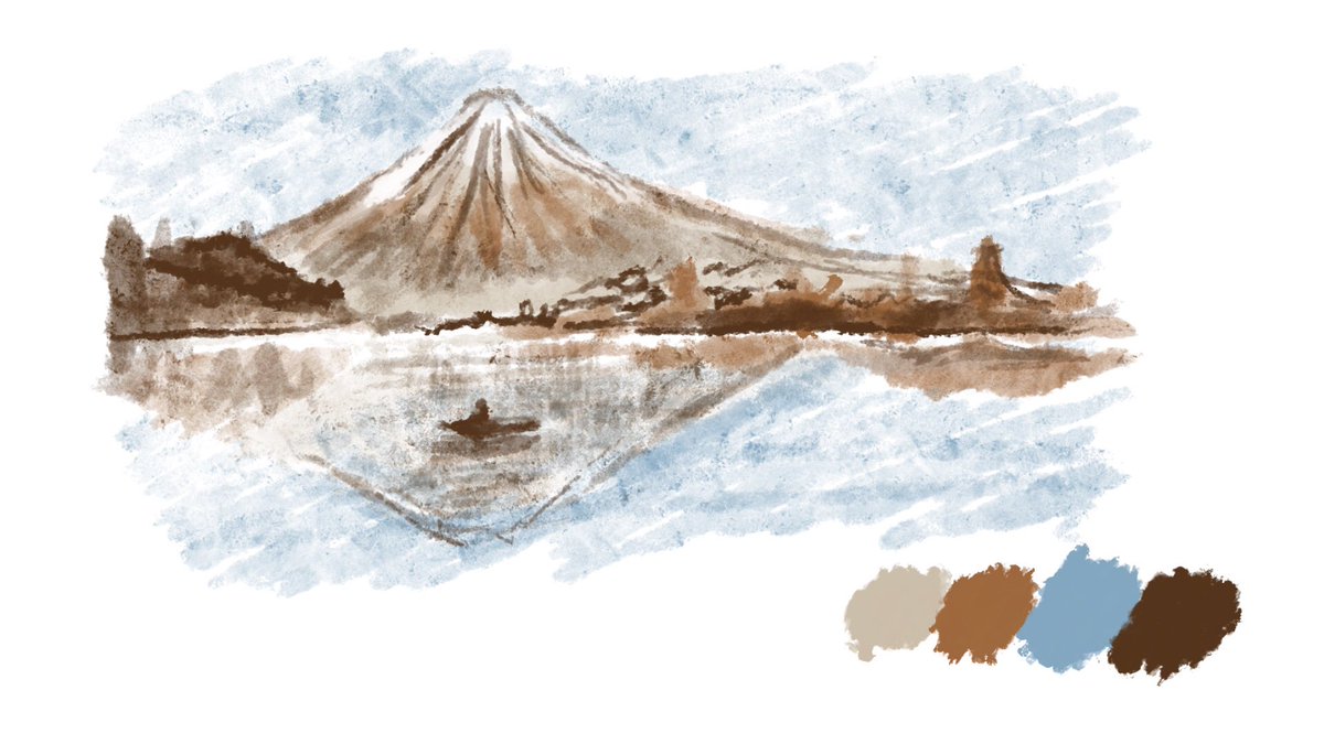 halzzart's tweet photo. Here’s a quick sketch of Mount Fuji! #ArtistOnTwitter #Sketches #MountFuji #Japan #art #Procreate #Watercolour https://t.co/jhEJiOHlz1