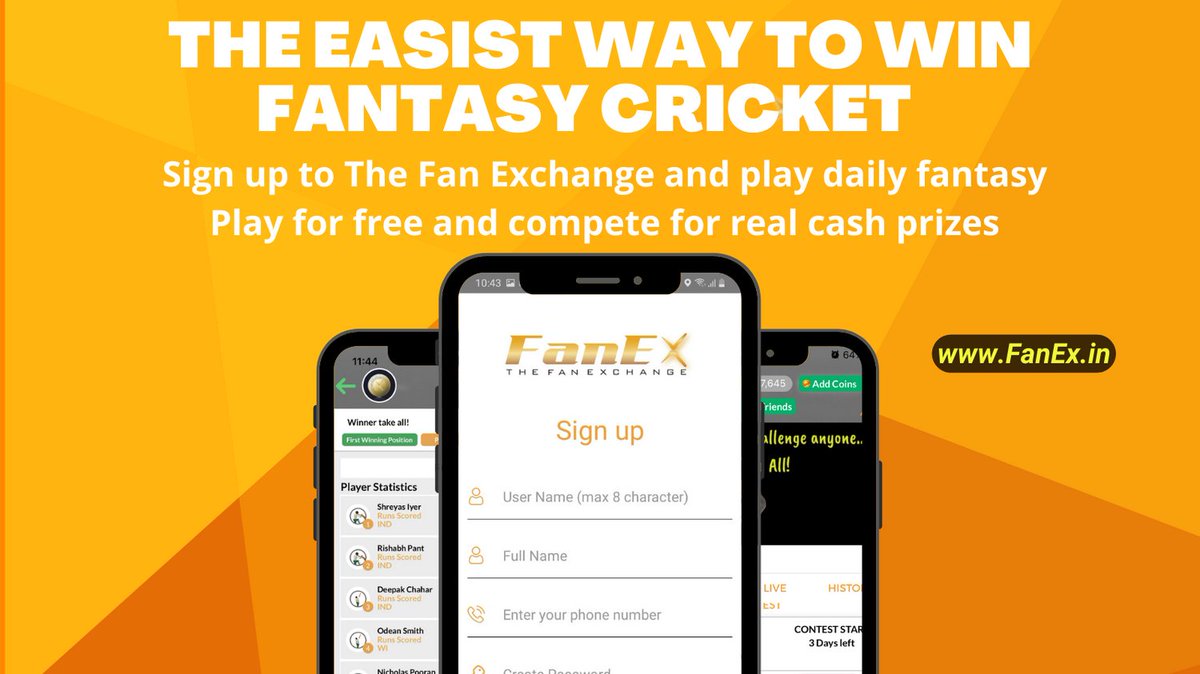 FanExCricket's tweet photo. Simply pick the best cricket player.
- Sign-up & enter a contest in 5 🖐️ taps
- Select a cricket 🏏 player
- See 👀 how easy #FanEx is to play
We couldn't make this any easier to play #fantasysports my friend.
Start winning here 👉 https://t.co/Z0wAAj2Cag https://t.co/X6u4uBJVp0