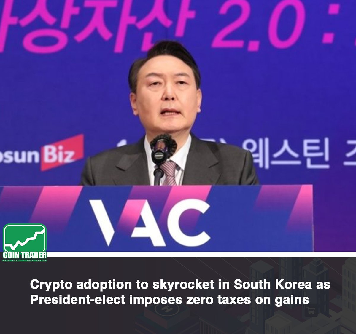 CoinTraderNews's tweet photo. #Crypto adoption to skyrocket in South Korea as President-elect imposes zero taxes on gains
#cointradernews #cointrader #southKorea
See more: https://t.co/pTYc4346OK https://t.co/x8ueTDjyu8