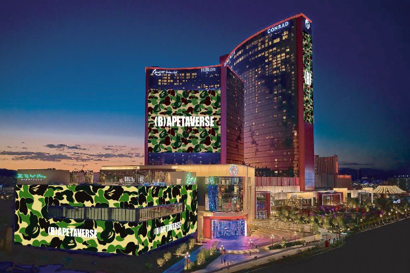 bapetaverse's tweet photo. (B)APETAVERSE is heading to Las Vegas! Come join us on 31 March 2022, 10:00 PM (GMT-8) onwards at Zouk, Resorts World Las Vegas as we celebrate the (B)ig DAY.
 
#WGB #WorldGoneBape #WGM #WorldGoneMad https://t.co/E4wqc8DlJH