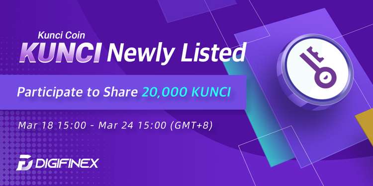 Trading Token: $KUNCI <a href="/Kuncicoin_id/">KunciCoin Indonesia $KUNCI</a>
Trading Time: Mar 18th 18:00 (GMT+8) 
#DigiFinex #crypto #Bitcoin #cryptocurrecy #play2earn #KUNCI  #KunciArmy
Detail: reurl.cc/AKmZZj
Register: reurl.cc/44mQQK
1: Trade KUNCI to share 10K KUNCI
2: Stake KUNCI to share 10K KUNCI