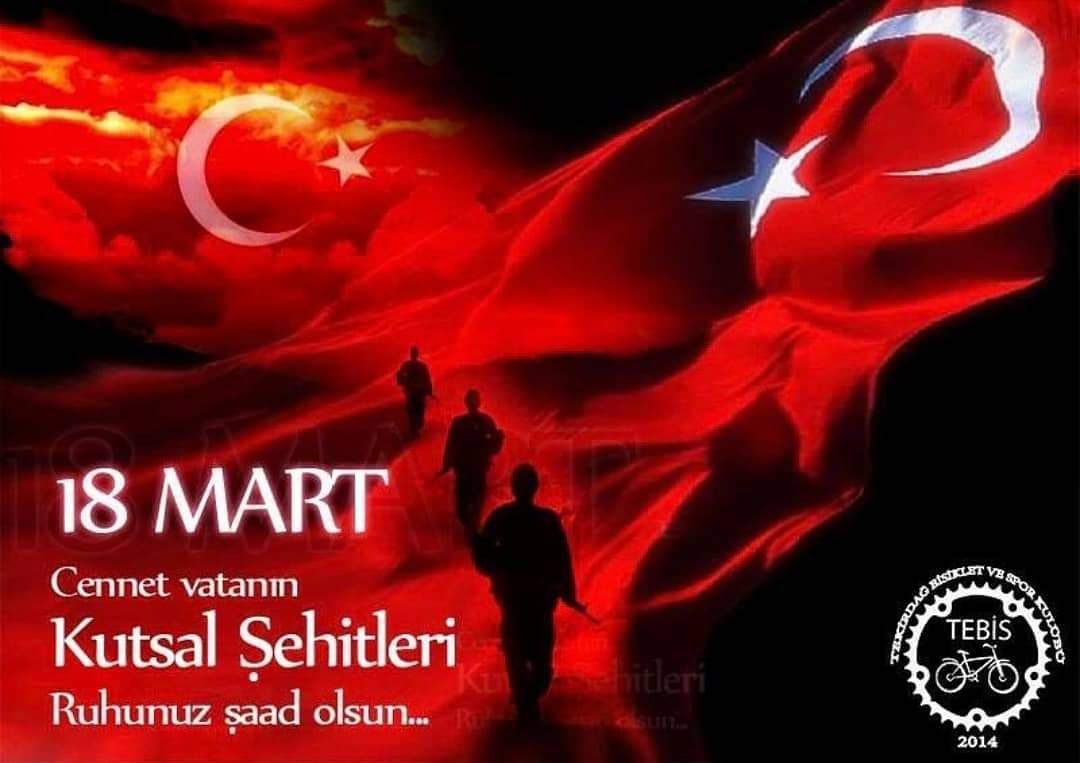 Başta Ulu Önderimiz Gazi Mustafa Kemal Atatürk olmak üzere, aziz şehitlerimizi rahmet ve minnetle anıyoruz. 
18 Mart Çanakkale Zaferimizin 107. yılı kutlu olsun!