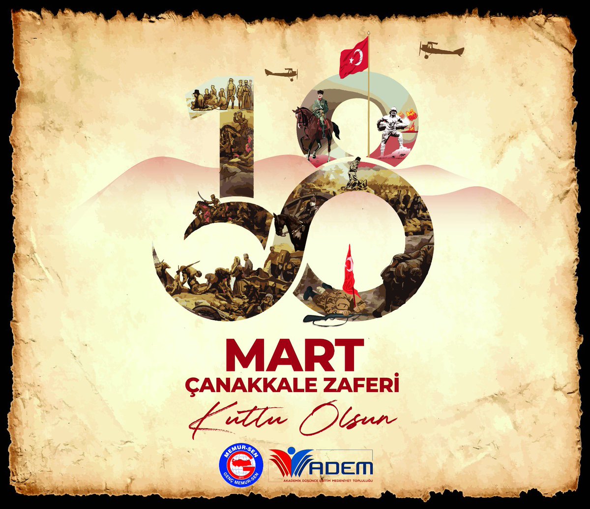 ❝ Garb’ın âfâkını sarmışsa çelik zırhlı duvar;
Benim iman dolu göğsüm gibi serhaddim var. ❞

#ÇanakkaleZaferi’nin  107. yıldönümünde tüm aziz şehitlerimizi saygı ve rahmetle yâd ediyoruz.

#ÇanakkaleGeçilmez🇹🇷
