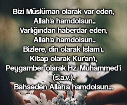 RABB'im!
99 İsmin Hürmetine,
İçinde Bulunduğumuz Şaban Ayı Hürmetine,
Berat Kandili Hürmetine,
Mübarek Cuma  Hürmetine,
Alemlere Rahmet Habibin (s.a.v.) Hürmetine,
Ülkemize, İslama, Ümmet-i Muhammed'e Yardım Eyle...
Darda, Zorda Bırakma...
Günahlarımızı Affeyle..

Hayırlı Cumalar