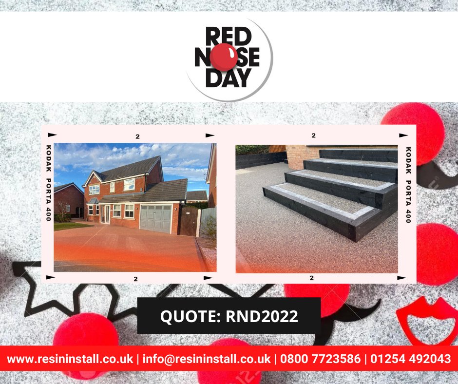 ResinInstall's tweet image. 🔴 It is #RedNoseDay 🔴 Nobody wants to be red faced all the time. Is your drive or patio embarrassing you? Now is the time to change that with resin surface install. For every quotation requested today the Resin Install Team will donate £1 to RND #Embarrassed #ComicRelief