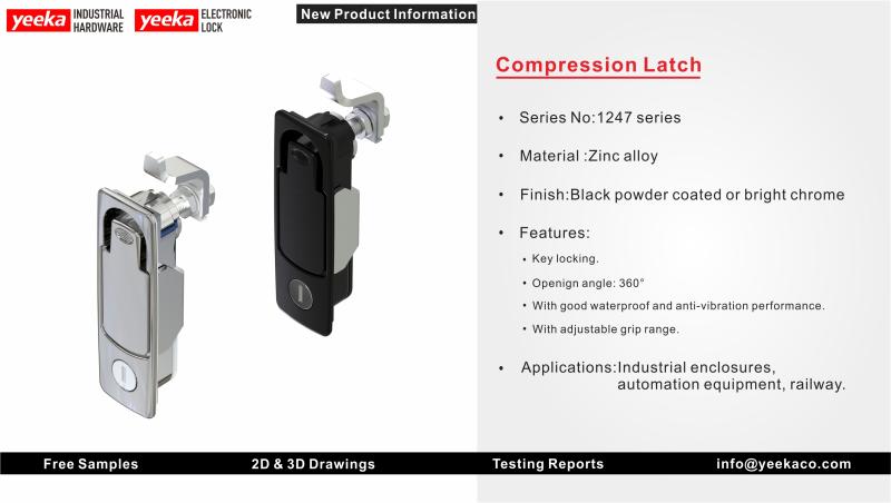 QIUWENER's tweet image. Compression latch 1247 series: 360° opening angle with good waterproof and anti-vibration performance. The grip range can be adjusted easily. Come to contact with me or info@yeekaco.com if you have any interests.

#yeeka #cabinetlock #compressionlatch