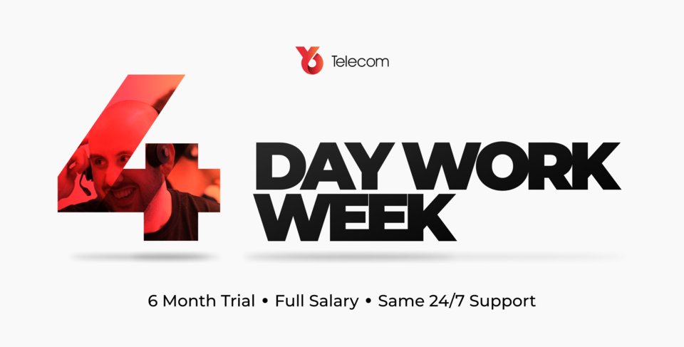 YoTelecomUk's tweet photo. We’re thrilled to announce that Yo Telecom is going to be taking part in 4 Day Week Global’s pilot in June. 

Click here to find out more about this exciting opportunity and how it’s going to work: https://t.co/EGKRmsZey6

#4DayWeek #4DayWeekTrial #YoTelecom https://t.co/Cbyc17odXZ