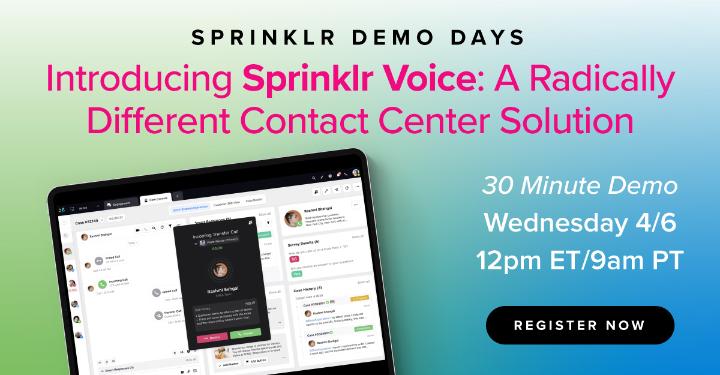 theRealFabK's tweet photo. Your customers don’t want to call you – they want you to be one step ahead. Learn how Sprinklr Voice, powered by AI, can help you build a proactive digital care strategy informed by insights. Register for our demo: https://t.co/Zl3qbzGtyi https://t.co/wzOLSSUaw9
