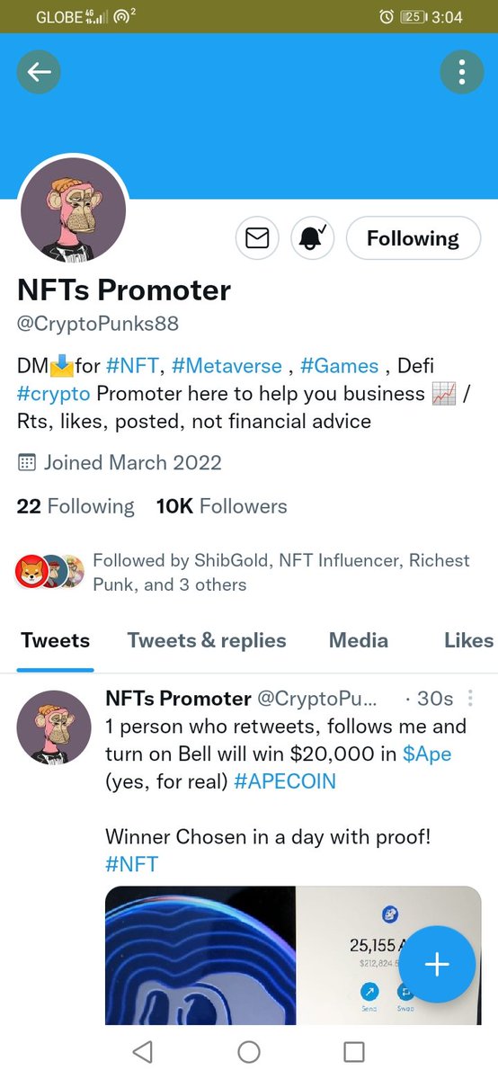 HVKTecson's tweet photo. @CryptoPunks88 Done, hope I win 🙌 https://t.co/4PEWjSU93y