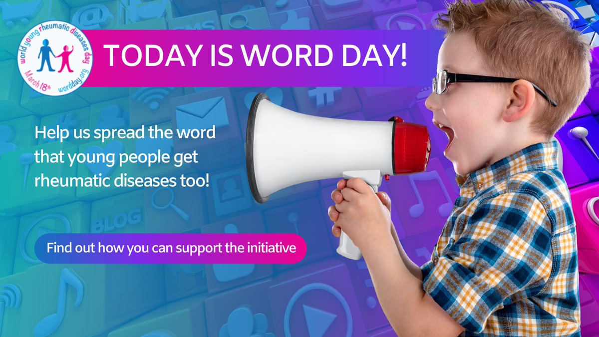 WORDDay_org's tweet photo. Today is World Young Rheumatic Diseases Day!

#WORDDay2022 aims to raise awareness that children and young people get #rheumatic diseases too.

Early diagnoses and referral to a specialised #paediatric #rheumatologist can change lives.

Spread the word: https://t.co/R4gxWgBm5I https://t.co/MjsoWGzg2q