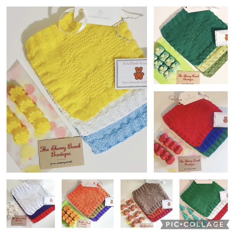 KnittedNiceties's tweet photo. Good morning #EarlyBiz 
Here is a selection of my #ecofriendly cloths &amp; hand poured #soaps from the beautiful Cherry Bomb Boutique

https://t.co/JiTiHYDBJk

#daisy #shamrock #apple #star #pumpkin #turkey #tree https://t.co/UZXOO2FpqV