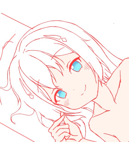 添い寝識ちゃんのラフ(一部) 