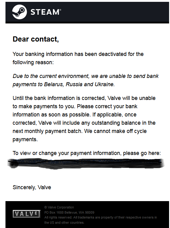 octagon_game_st's tweet photo. While the whole world is helping Ukraine defend itself against a full-scale armed attack by Russia, @Steam is blocking the money transfer to the accounts of Ukrainian game developers, putting them on the same level as the invaders @valvesoftware @rcp_tweets #StandWithUkriane https://t.co/S8vuHeZ911