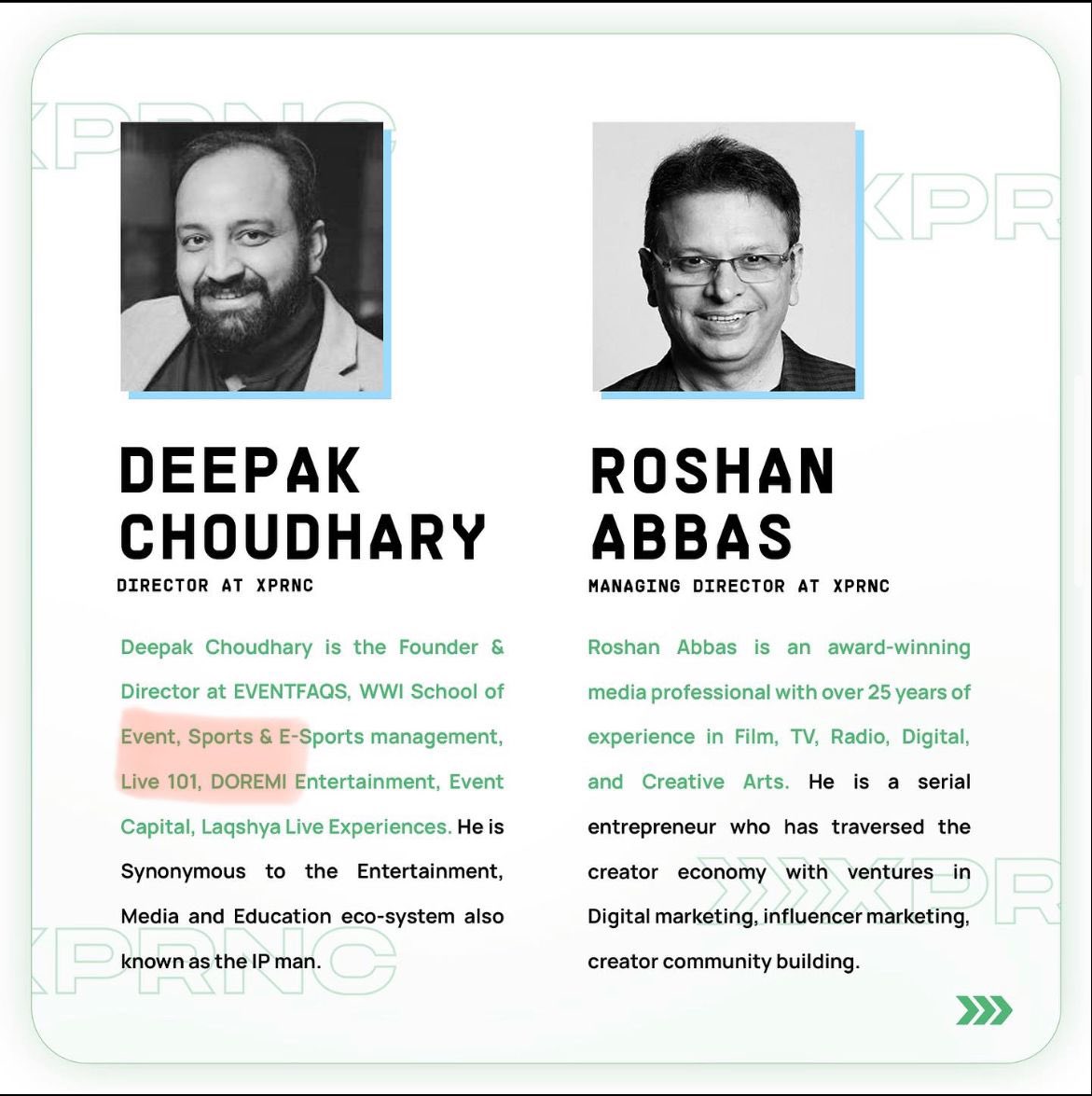 UAE is the new playground for IPs & festivals for the two of us. fresh at the back of successful IP’s I have made Dubai the canvas of my dreams. @roshanabbas has been a serial entrepreneur & festivals have alway excited him. Bring to you XPRNC- 1st festival & IP Company in ME.