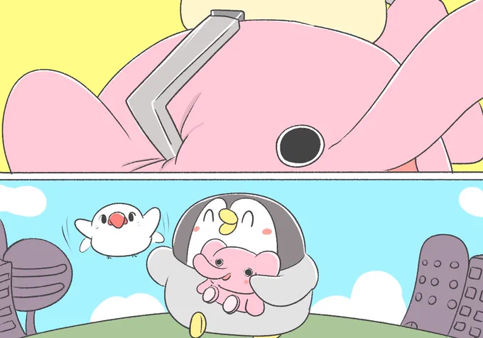 ペンギンとぬいぐるみのお友達 