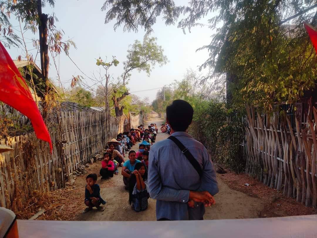 YinMarPin township protest led by Three villages Strike staged on March 17 to protest against military dictatorship. #2022Mar18Coup #WhatsHappeningInMyanmar