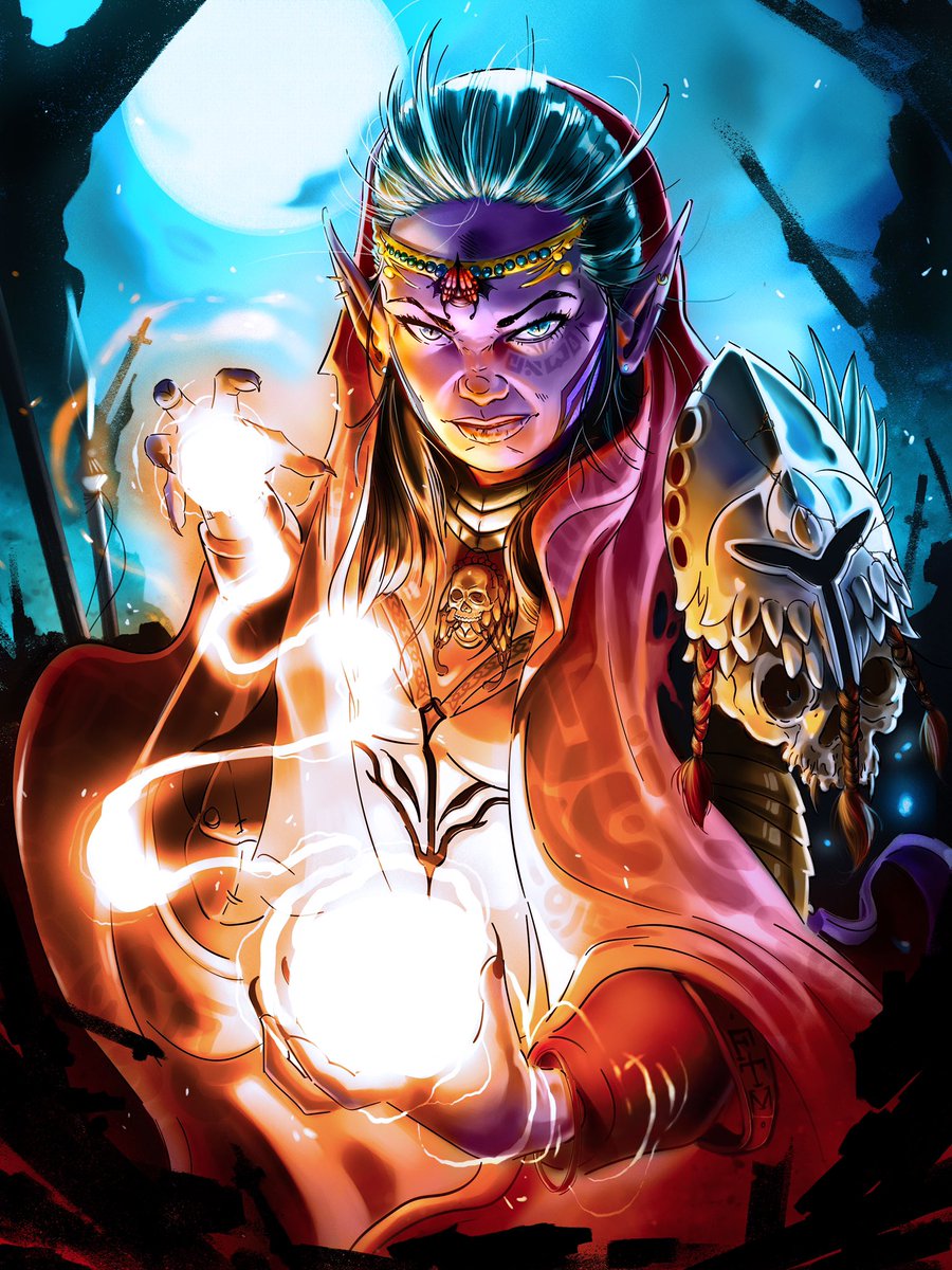 Isaa the Master Druid of the Hillwaynes. Melting enemies on the battlefield of @worldofyamaloka soon available at auction as a 1/1 as part of the upcoming #Gladiators series. #nft #ftm #yamaloka #druid #isaa