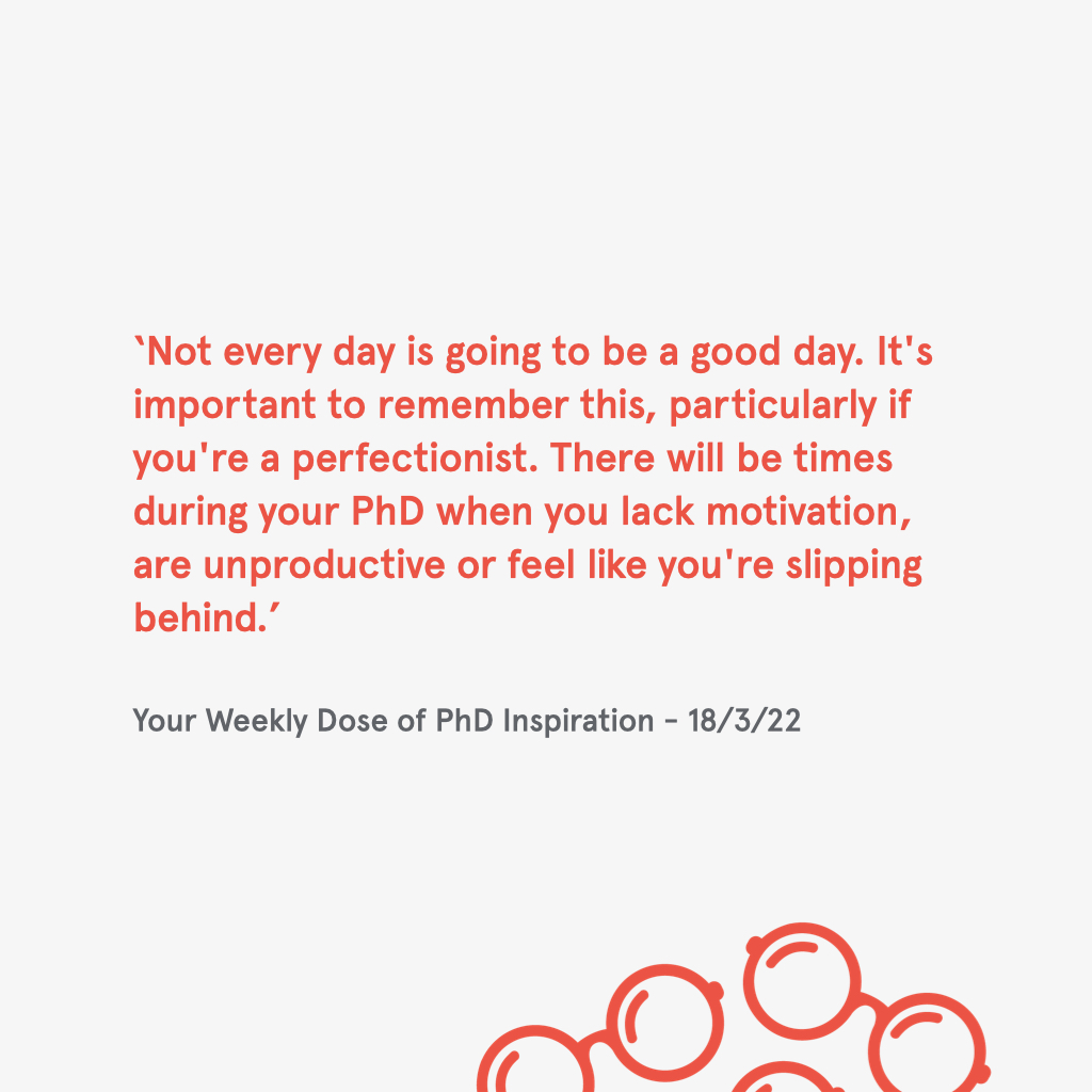 phd_people's tweet photo. Not every #phd day is going to be a good one. It's important to remember this, particularly if you're a perfectionist

Read more #phdinspiration/subscribe:

https://t.co/GVjEtyrcvf
#phdadvice #phdchat #phdlife #phdblues #phdthesis #phdforum #phd #phdstudent #gradschool #phdchat https://t.co/QBA2ym5wHL