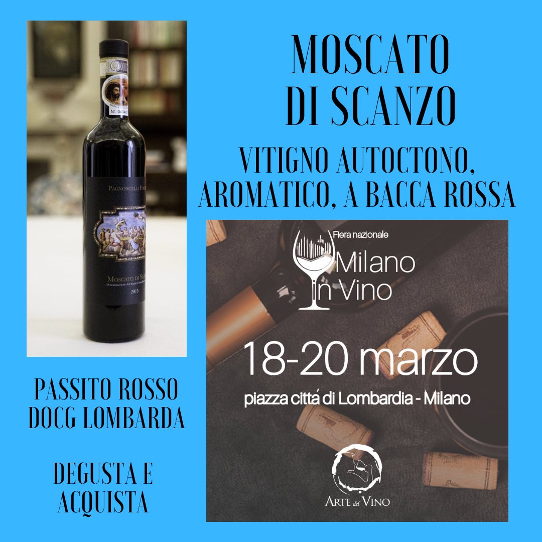 Da stasera a domenica potete degustare #moscatodiscanzo, gioiello enologico Lombardo, a #milano durante la manifestazione @artedelvinoeventi 🍷siamo alla postazione n.5 🍷🍷🍷
#gioiellinbottiglia
#unicoeraro
#passionepassito
#Neverdrinkthisbefore