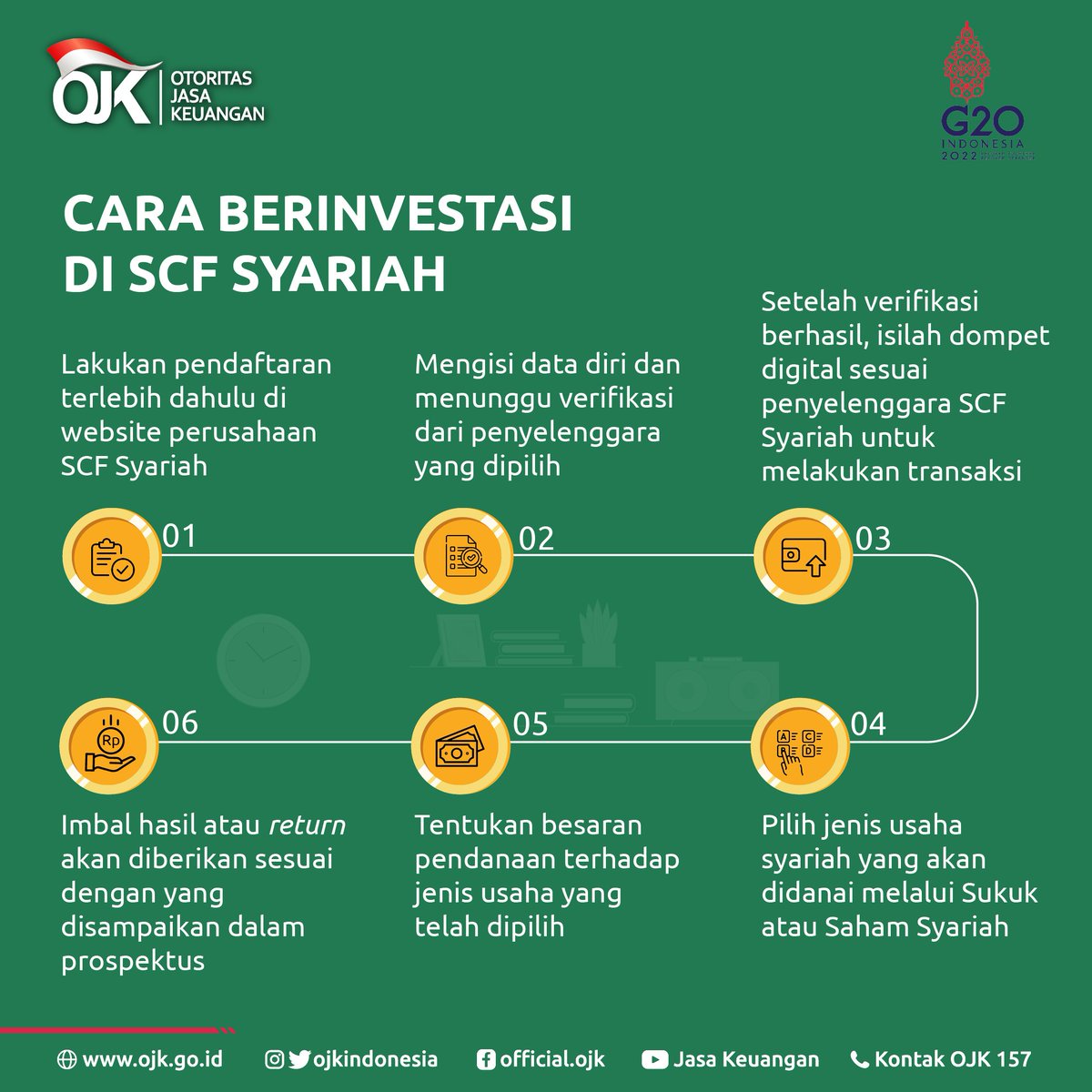 ojkindonesia's tweet photo. Nah SCF juga ada yang syariah lho. Seperti apa SCF syariah? Yuk simak pada postingan ini.

Sobat bisa mengecek daftar penyelenggara SCF yang berizin OJK ke Kontak OJK 157, melalui telepon 157, chat WA 081 157 157 157 atau email konsumen@ojk.go.id ya. https://t.co/2riUHkxVVH