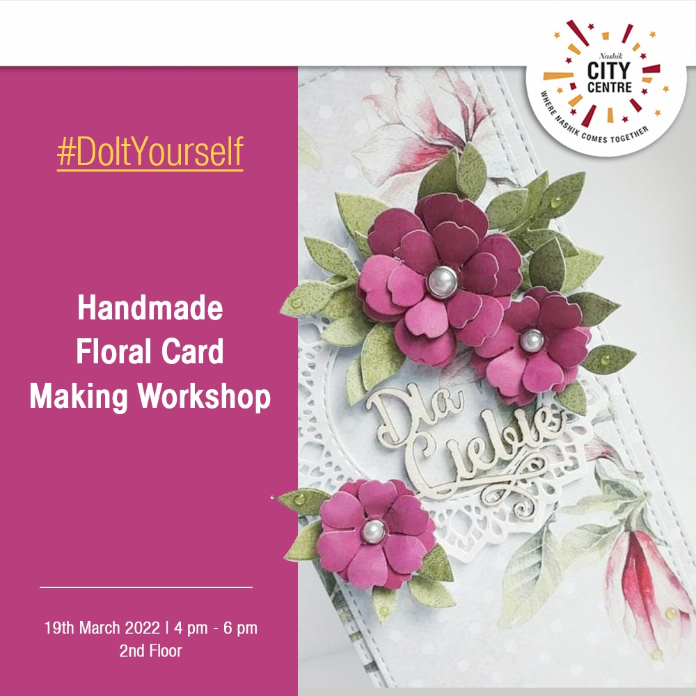 nasikcitycentre's tweet photo. Perfect time to learn a new craft!
Come and join us this Saturday to make your own floral #DIY card, we’ve got all the materials you need!
 
Note: The Workshop is free of cost &amp; required materials for the workshop will be provided by us.

#ccm #mallsofinstagram #nashikmall https://t.co/FznJ8sPxJM