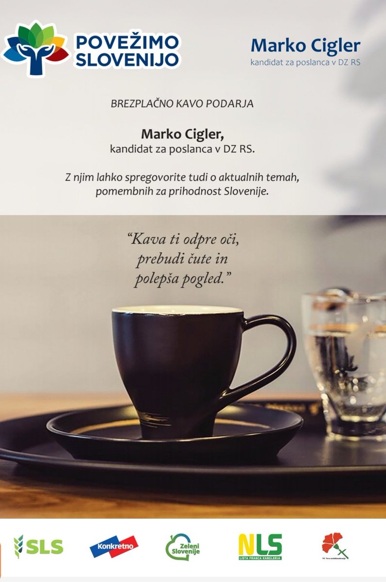 Vabljeni na kavo,...
Kdaj: jutri v soboto dopoldan
Kje: Central caffe Slovenske Konjice