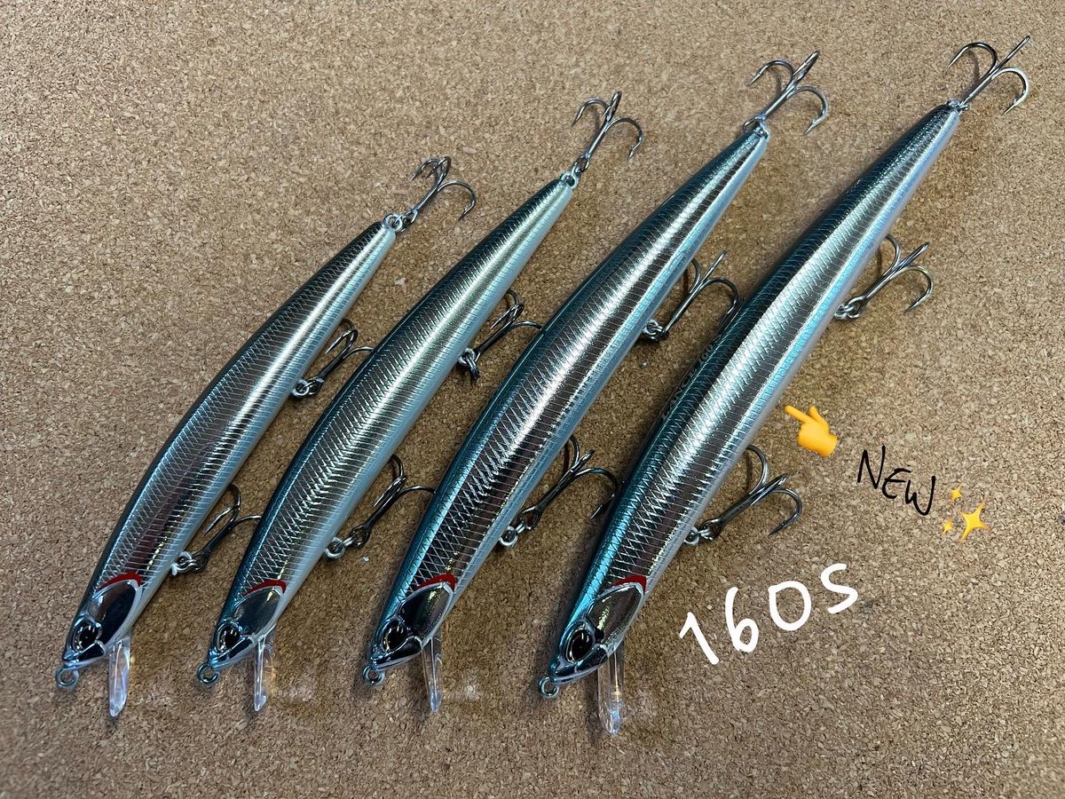 lunkers946's tweet photo. おまんたせ致しましたっ🙇🏻‍♂️🎣💦
#デュオ #タイドミノーランス160S 全色入荷です。これで110.120.140.160のラインナップでルアーBOXパンパンのパン間違いなしですっ🤩🎣✨　
はよ砂浜遊びしたいっ😍🎣✨　
・
#duo #タイドミノーランス #tideminnowlance #tideminnowlance160s #海アメ #海サクラ https://t.co/KpImBQpyzM