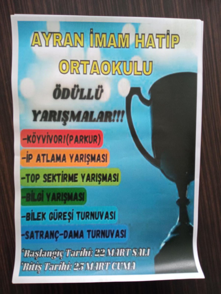Birbirinden eğlenceli yarışmalarımıza Ayran'da bulunan tüm ilkokul ve ortaokul seviyesindeki öğrencilerimiz katılım sağlayabilir, izlemek için gelebilir. 🥇🥈🥉🎖🏆😊 <a href="/TurgutMehdi/">Mehdi TURĞUT</a> <a href="/BirecikMem/">Birecik İlçe Mem</a> <a href="/GoralAbdulladir/">Abdulkadir göral</a>