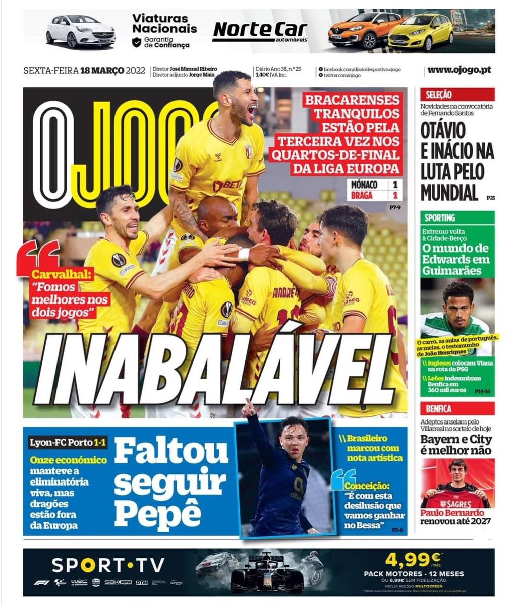 ZoneSCBraga's tweet photo. 🔴⚪️ « Inébranlable » @ojogo 

Bom Dia Gverreiros ! 

#ASMSCB | #UEL https://t.co/5MsJohWdP1
