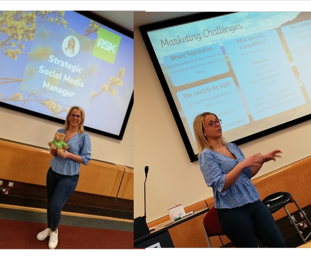 TWO great marketing presentations yesterday by  #alumni Hannah Jarrett from <a href="/RSKGroup/">RSK</a> yesterday
👏 Massive thanks Hannah for sharing insights &amp; career tips with our 1st year AND final year #marketing students <a href="/uoc_business/">Chester Business School</a>

<a href="/ChesterAlumni/">UoChester Alumni</a>
<a href="/Jane1973Jane/">Jane</a>