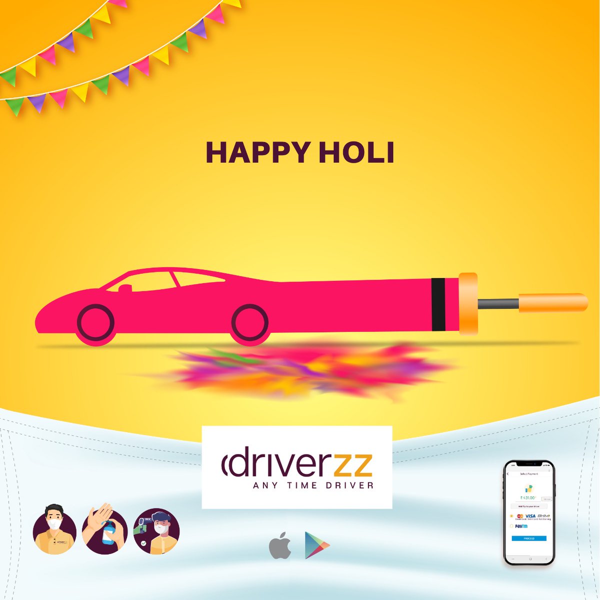 Anytime_driver's tweet photo. May the Festival bring the Colors of Health, Happiness &amp; Harmony to Everyone!
Happy &amp; Colorful Holi!!
#Driverzz #AnyTimeDriver #Hyderabad #Holi #Colorful #Festival https://t.co/z0Md1YoB4S